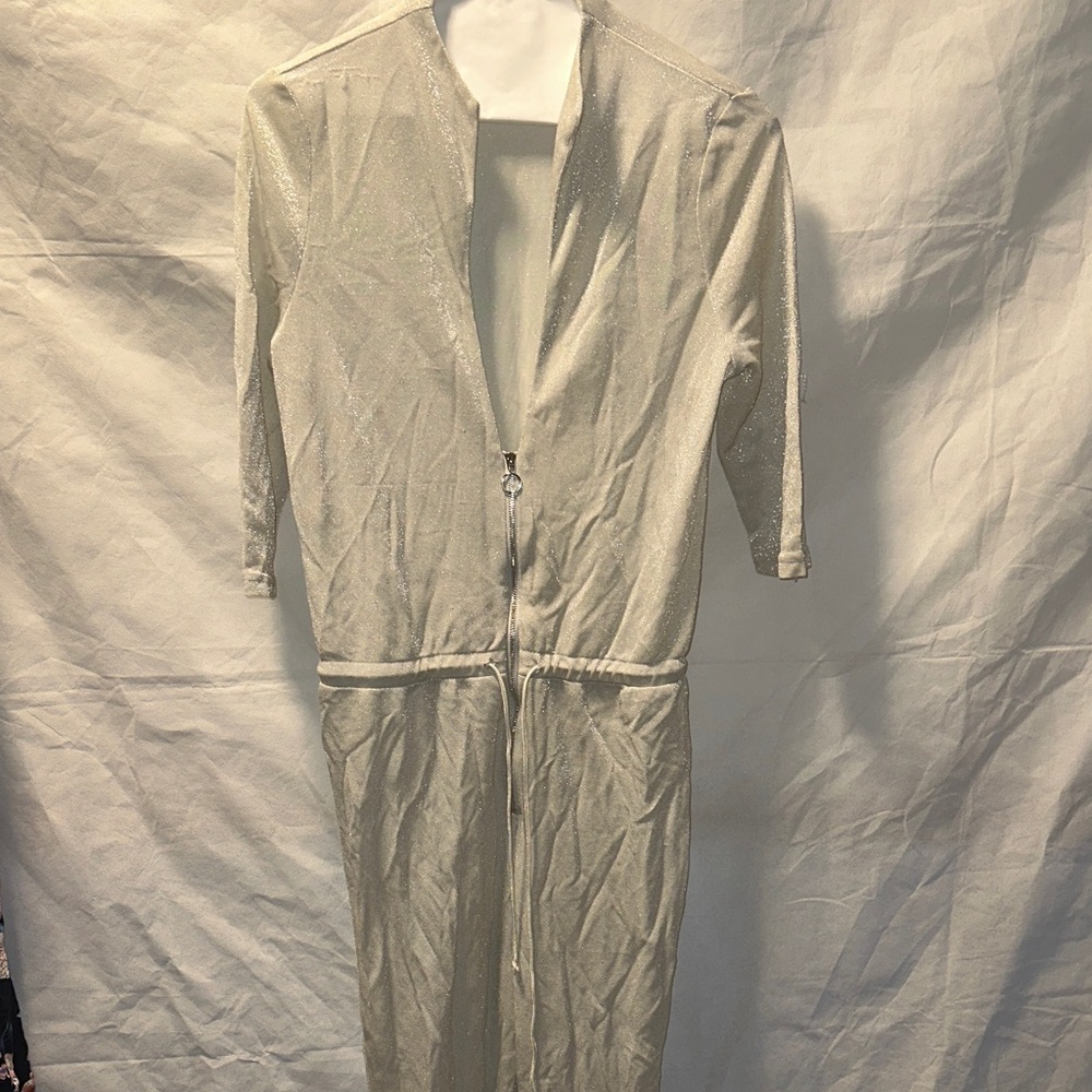 Silver Long Sleeve Jumpsuit